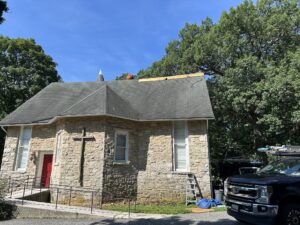New roof for the Stone Chapel.